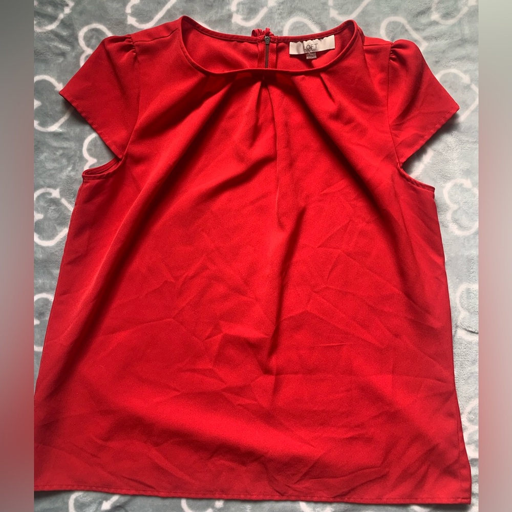 LOFT Vibrant Red Blouse